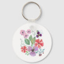 Search for watercolor flowers key rings Red