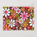 Search for flowers retro postcards Groovy