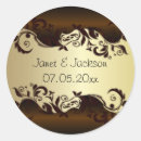 Search for brown and gold wedding stickers Floral