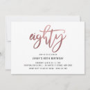 Search for minimalist 80th birthday invitations Eighty