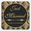 Search for gatsby wedding stickers Black and gold