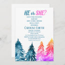 Search for winter wonderland gender reveal invitations Watercolor