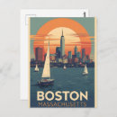 Search for massachusetts skyline postcards Retro