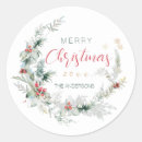 Search for merry christmas wreath stickers Winter berries