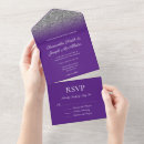Search for royal purple and silver wedding invitations Modern