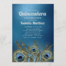 Search for peacock quinceanera invitations Blue