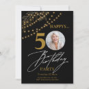 Search for golden birthday invitations Black