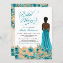 Search for teal and gold bridal shower invitations Elegant