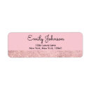 Search for faux rose gold return address labels Pink
