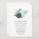 Search for black white bar bat mitzvah invitations Floral