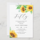 Search for sunflower 50th birthday invitations Fifty