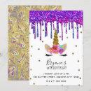 Search for purple unicorn birthday invitations Girls
