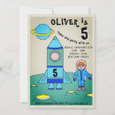 Search for rocket birthday invitations Blue