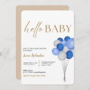 Search for ready to pop baby boy shower invitations Baby blue white green
