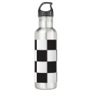 Search for black and white checkered water bottles Rustic