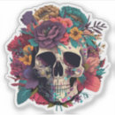 Search for skull with flowers stickers Colourful