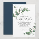 Search for sage green and navy blue wedding invitations Eucalyptus