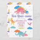 Search for pink dinosaur invitations Three rex
