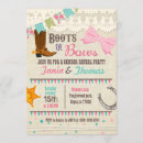Search for boots or bows gender reveal invitations Cowboy