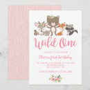 Search for wild animal party invitations Pink