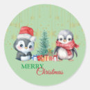 Search for penguin party stickers Xmas
