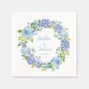 Search for hydrangea napkins Blue flowers