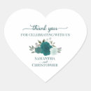 Search for turquoise heart wedding stickers Thank you