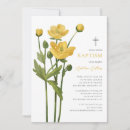Search for yellow christening invitations Botanical