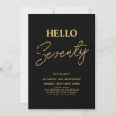 Search for black gold 70th birthday invitations Chic
