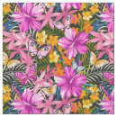 Search for tropical flowers fabric Colourful