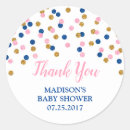 Search for gender reveal favor stickers Thank you