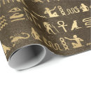 Search for hieroglyphics gift wrap Gold