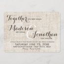 Search for linen wedding invitations Burlap