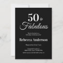 Search for fifty and fabulous birthday invitations Fun modern script