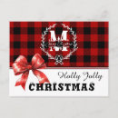 Search for gingham monogram postcards Merry christmas