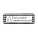 Search for plaid wedding return address labels Black