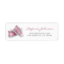 Search for baby shoe return address labels Pink