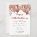 Search for ten year old birthday invitations Pink
