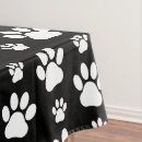 Search for paw print tablecloths Black and white