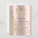 Search for rose gold glitter sweet 16 invitations Princess