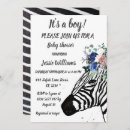 Search for zebra baby boy shower invitations Black and white