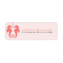 Search for sea horse return address labels Pink