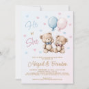Search for teddy bear gender reveal invitations Watercolor