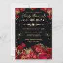 Search for gold border birthday invitations Red