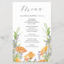 Search for watercolor orange florals wedding menus For her