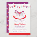 Search for rocking horse baby shower invitations Watercolor
