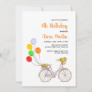 Search for bicycle birthday invitations Watercolor