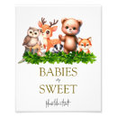 Search for woodland creatures baby shower posters Forest animals
