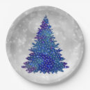 Search for blue and silver christmas plates Watercolor