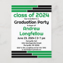 Search for green and black graduation invitations Geometric